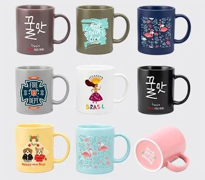 포토머그컵 직선 무광올칼라 9색 390ml