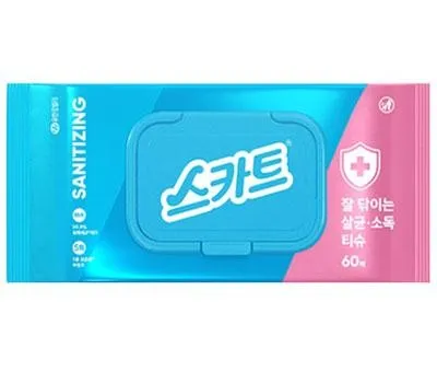 스카트 잘 닦이는 살균소독티슈 캡형60매